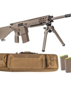 AR-10 Rifle Forged 20" .308 w/ 12.5" Quad Rail, A1 Stock, Magpul Bi-Pod, 3 Mags, & Sabre Bag, FDE
