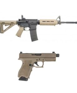 PSA PA-15 16" Nitride M4 Carbine 5.56 NATO MOE Rifle & PSA Dagger Compact 9mm Pistol, FDE