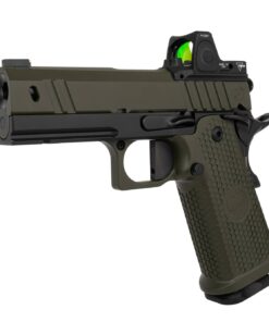 NIGHTHAWK CUSTOM TREASURER (9MM) 3.8" DLC BARREL DOUBLE STACK UPGRADE WITH OD GREEN SLIDE & GRIP PANEL AND TRIJICON RMR (3.25 MOA)